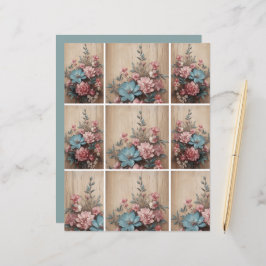 Blume zur Decke der Holzblattkarte