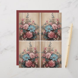 Blume zur Decke der Holzblattkarte