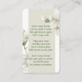 Blume zur Erinnerungskarte Weißer Garten Visitenkarte (Rückseite)