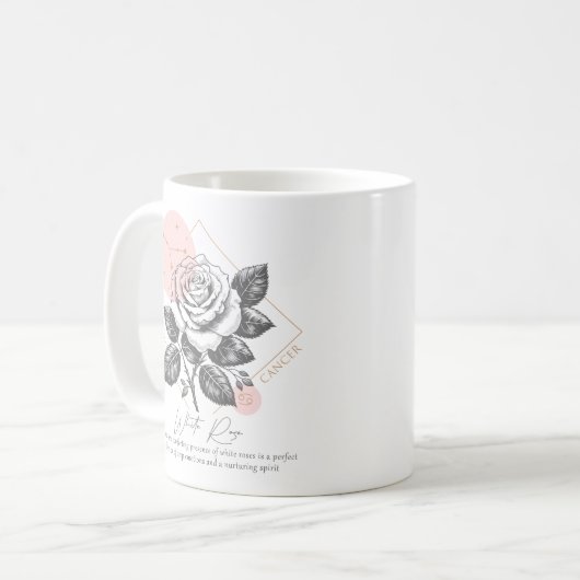 Blume zur Geburt des Krebses Kaffeetasse (Vorderseite Links)