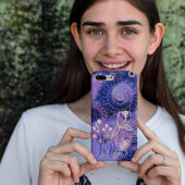 Blume zur Gestaltung blauer lila Kreise Case-Mate iPhone Hülle