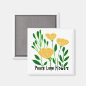 Blume zur Liebe des Friedens Magnet (Vorderseite/Rückseite)