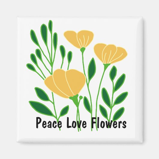 Blume zur Liebe des Friedens Magnet (Vorne)