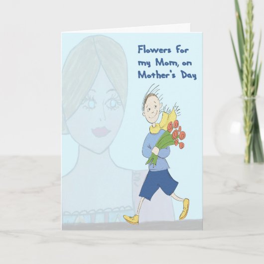 Blume zur Mama am Muttertag von Sohn Karte (Vorderseite)