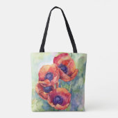 Blume zur Mohnblüte in Aquarellfarben Blume Tasche (Rückseite)
