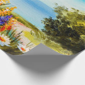 Blume zur Ölmalerei in Meeresnähe, Kamillenfeld, Geschenkpapier (Ecke)