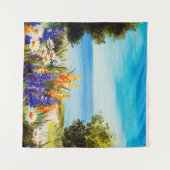 Blume zur Ölmalerei in Meeresnähe, Kamillenfeld, Wandteppich (Vorderseite (Horizontal))