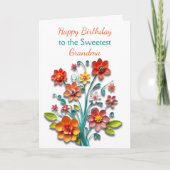 Blume zur Papierbearbeitung | Oma's Geburtstag Karte (Vorderseite)