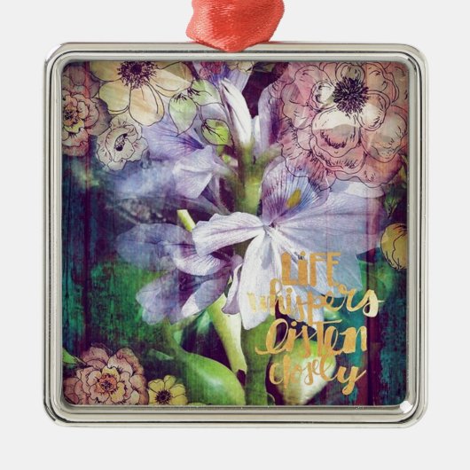 Blume zur Pflanze von Teichen Silbernes Ornament (Vorne)