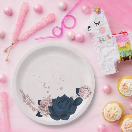 Blume zur Rose Pappteller (Party)