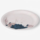 Blume zur Rose Pappteller (Schrägansicht)