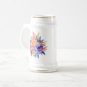 Blume zur Rose von Aquarellen Design-58392 Bierglas (Vorderseite Links)