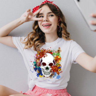 Blume zur SchädelRose T-Shirt