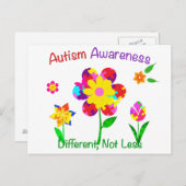 Blume zur Sensibilisierung für Autismus Postkarte (Vorne/Hinten)