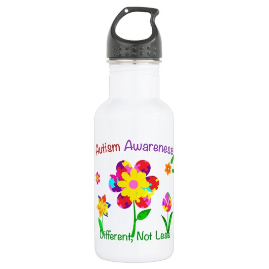 Blume zur Sensibilisierung für Autismus Trinkflasche (Vorderseite)