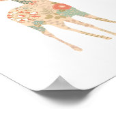 Blume zur Silhouette der Hirsche Poster (Ecke)