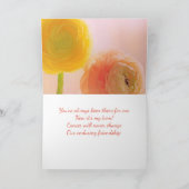 Blume zur Unterstützung von freunden Krebserkranku Karte (Innenseite)