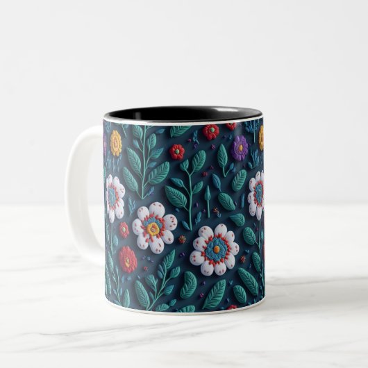 Blume Zweifarbige Tasse (Vorderseite Links)