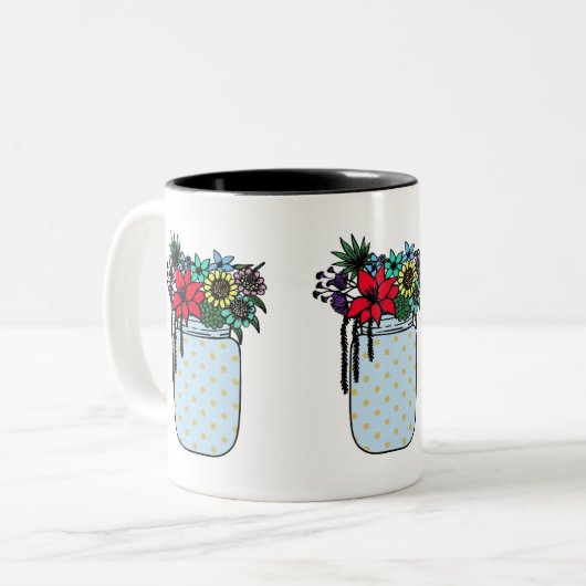Blume Zweifarbige Tasse (Vorderseite Links)