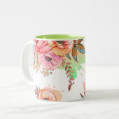 Blume Zweifarbige Tasse (Vorderseite Links)