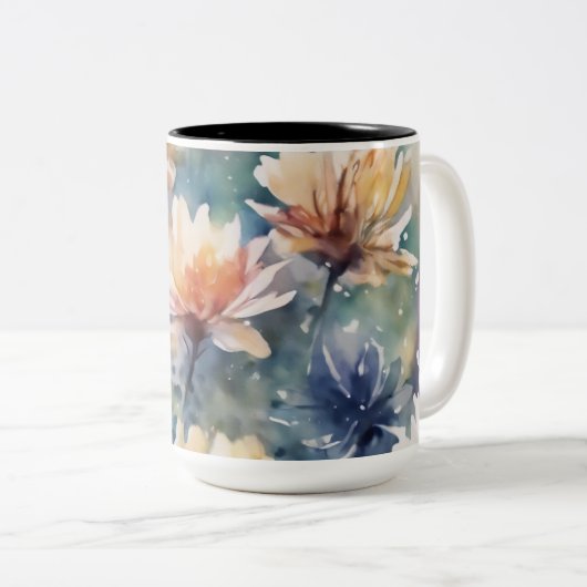Blume Zweifarbige Tasse (VorderseiteRechts)