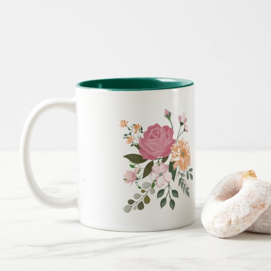 Blume Zweifarbige Tasse (Mit Donut)