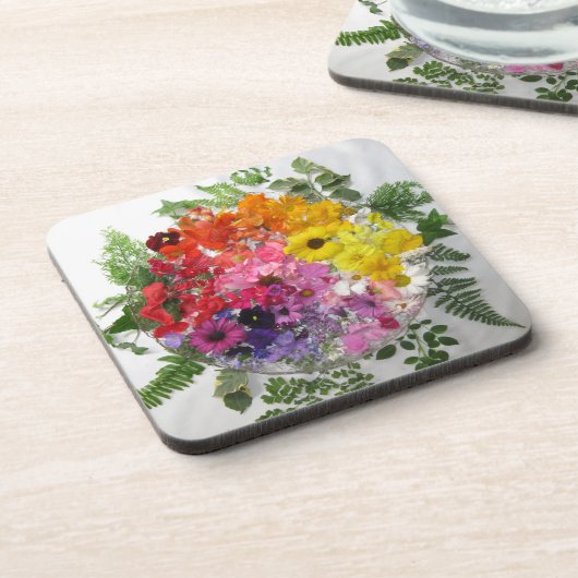 Blumemandala-Untersetzer-Set Getränkeuntersetzer (Linke Seite)