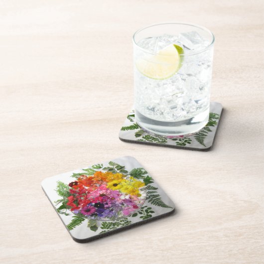 Blumemandala-Untersetzer-Set Getränkeuntersetzer (Rechte Seite)