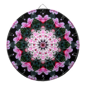 BlumeMandalaDartboard mit 6 Messingpfeilen Dartscheibe