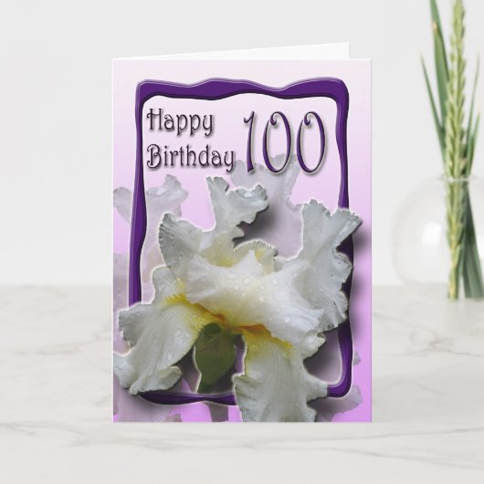 Blumen100. Geburtstags-Glückwunsch-Karte Karte (Vorderseite)
