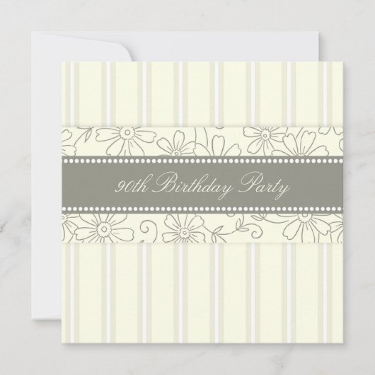 Blumen90. Geburtstags-Party Einladungen (Vorderseite)