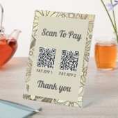 Blumen 2 QR-Code-Scan zum Bezahlen Professional Sockelschild (In Situ)