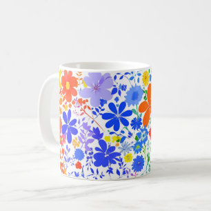 Blumen 3D mit farbenfrohem Muster Blumen, Geschenk Kaffeetasse