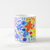 Blumen 3D mit farbenfrohem Muster Blumen, Geschenk Kaffeetasse (Mittel)