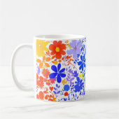 Blumen 3D mit farbenfrohem Muster Blumen, Geschenk Kaffeetasse (Links)