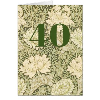 Blumen 40. Geburtstag Falz Grußkarte