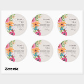 Blumen-Abschluss-Dankeschön-Party-Favor-Sticker Runder Aufkleber (Blatt)