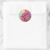 Blumen Abstrakt Runder Aufkleber (Tasche)