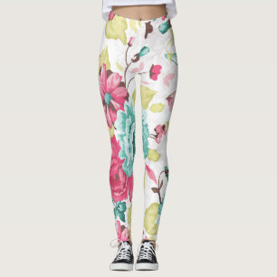 Blumen Abstrakte Eleganz Nahtlose Hintergrund. Leggings