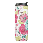 Blumen Abstrakte Eleganz Nahtlose Hintergrund. Thermosbecher (Nach links gedreht)