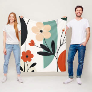 Blumen abstraktes Muster Fleecedecke
