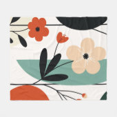 Blumen abstraktes Muster Fleecedecke (Vorderseite (Horizontal))