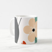 Blumen abstraktes Muster Kaffeetasse (Vorderseite Links)