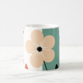 Blumen abstraktes Muster Kaffeetasse (Mittel)