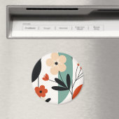 Blumen abstraktes Muster Magnet (In Situ (Geschirrspüler))
