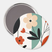 Blumen abstraktes Muster Magnet (Vorderseite/Rückseite)