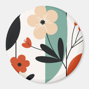 Blumen abstraktes Muster Magnet