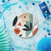 Blumen abstraktes Muster Pappteller (Party)