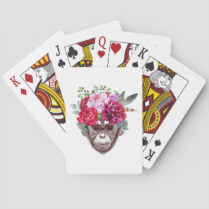 Blumen-Affe-Gesicht Spielkarten