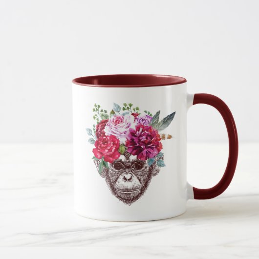Blumen-Affe-Gesicht Tasse (Rechts)